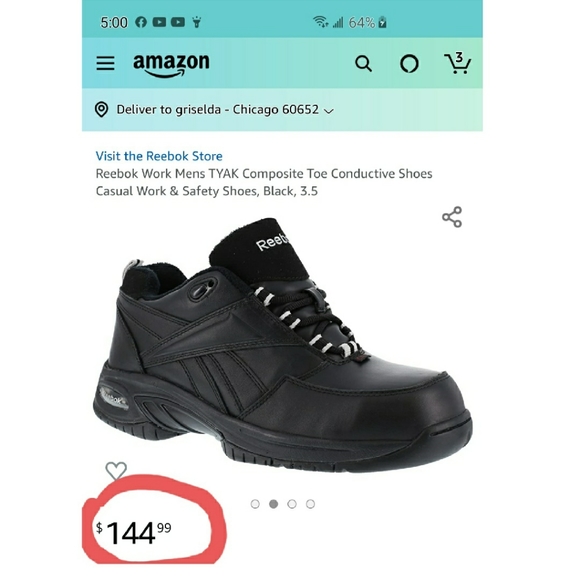 reebok non slip shoes mens